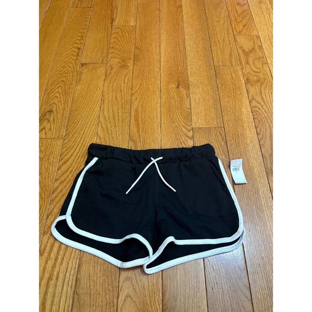 Old Navy Girls Black White Contrast Trim Dolphin Shorts Size M 8 868845-01-2 NEW